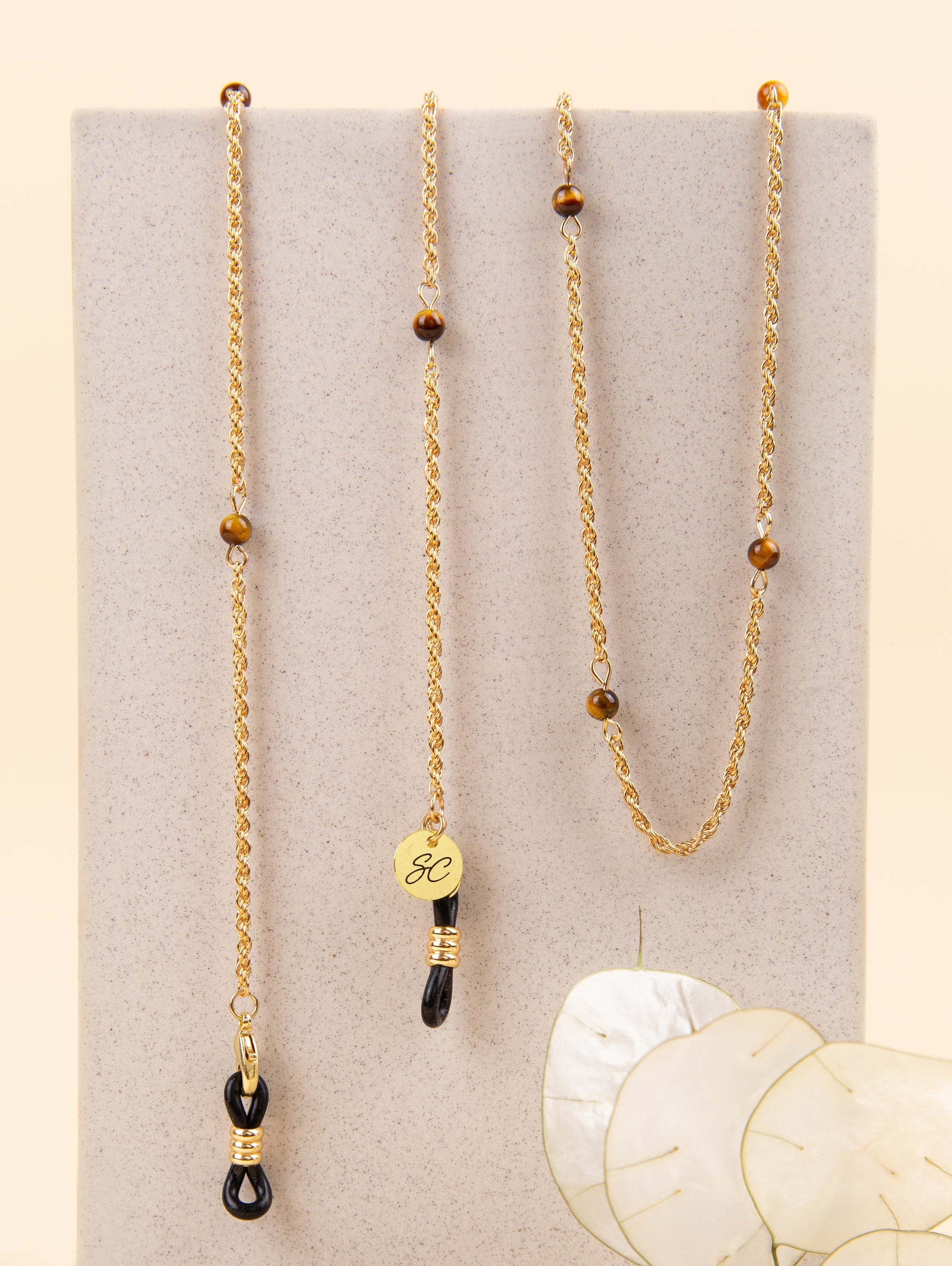 Sunny Cords Chaîne de lunettes Tess Tiger Eye